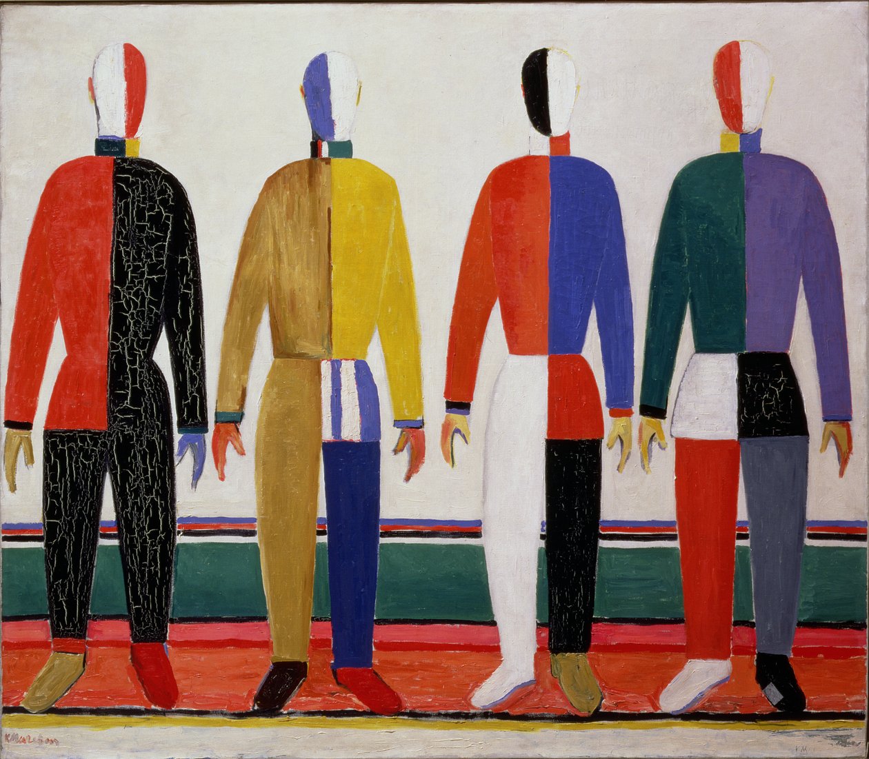 Sportsmænd eller Suprematisme i Sportsmænds konturer, 1928-32 af Kazimir Severinovich Malevich