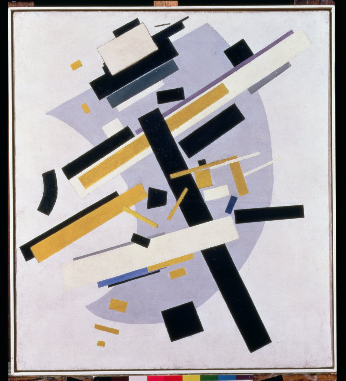 Supremus nr. 58 dynamisk sammensætning i gul og sort, 1916 af Kazimir Severinovich Malevich
