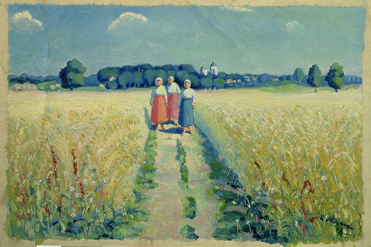 Tre kvinder på vej, 1900 af Kazimir Severinovich Malevich