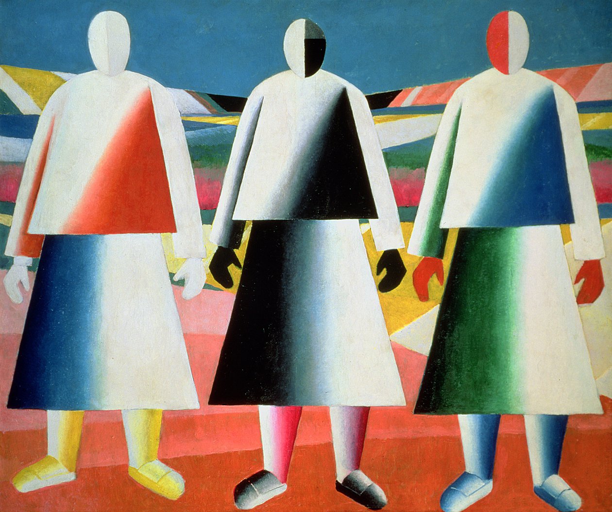 Unge piger på en mark, 1928-32 af Kazimir Severinovich Malevich