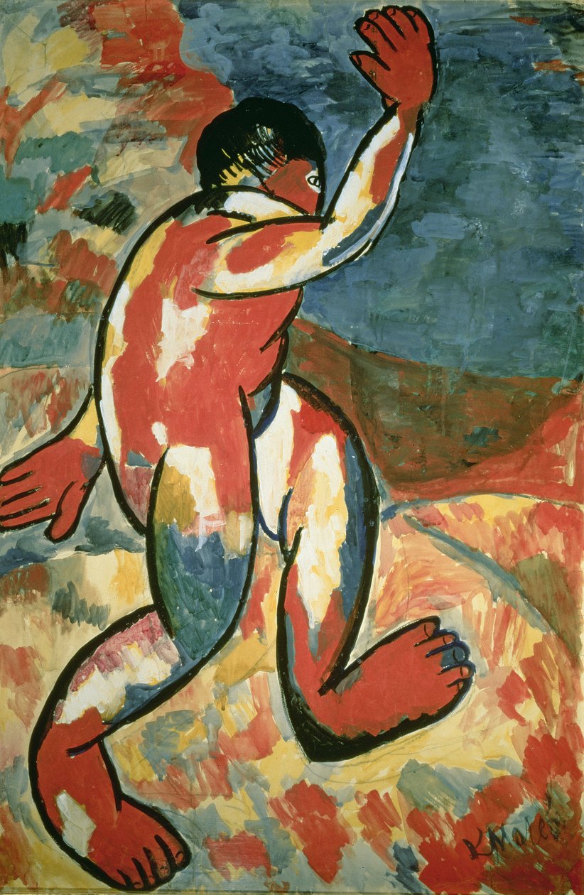 A Bather, 1911 (gouache på papir) af Kazimir Severinovich Malevich