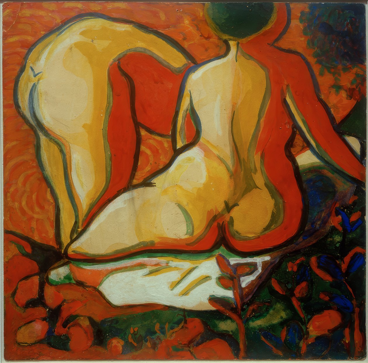 Bagfra af badende af Kazimir Severinovich Malevich