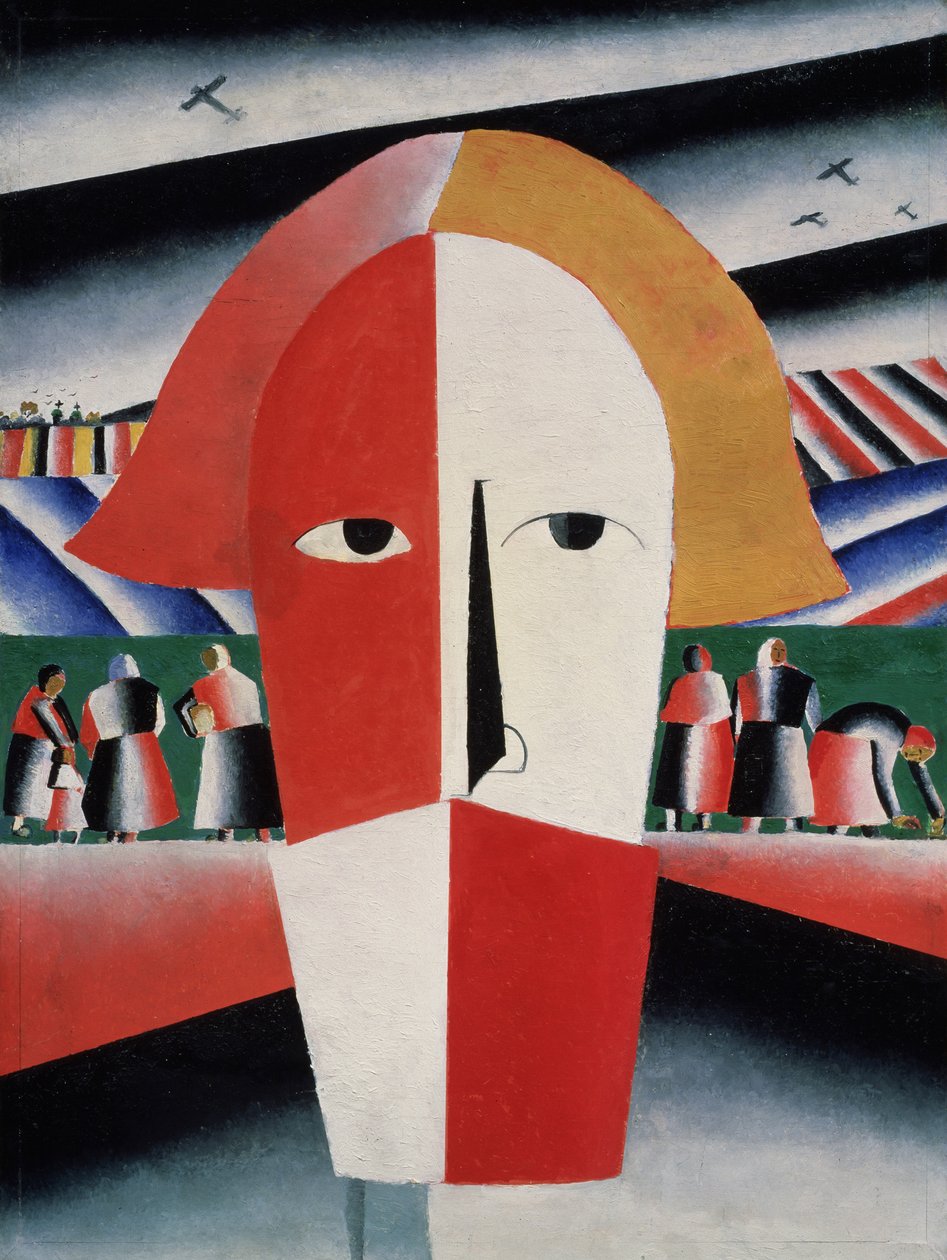Bondehoved, ca.1930 (olie på krydsfiner) af Kazimir Severinovich Malevich