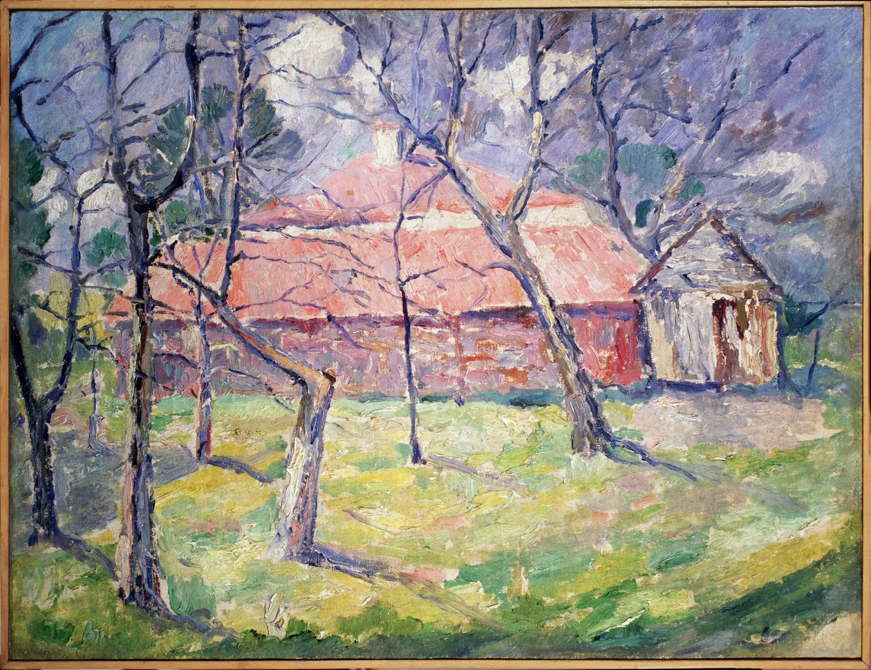 Landskab nær Kiev, Ukraine af Kazimir Severinovich Malevich