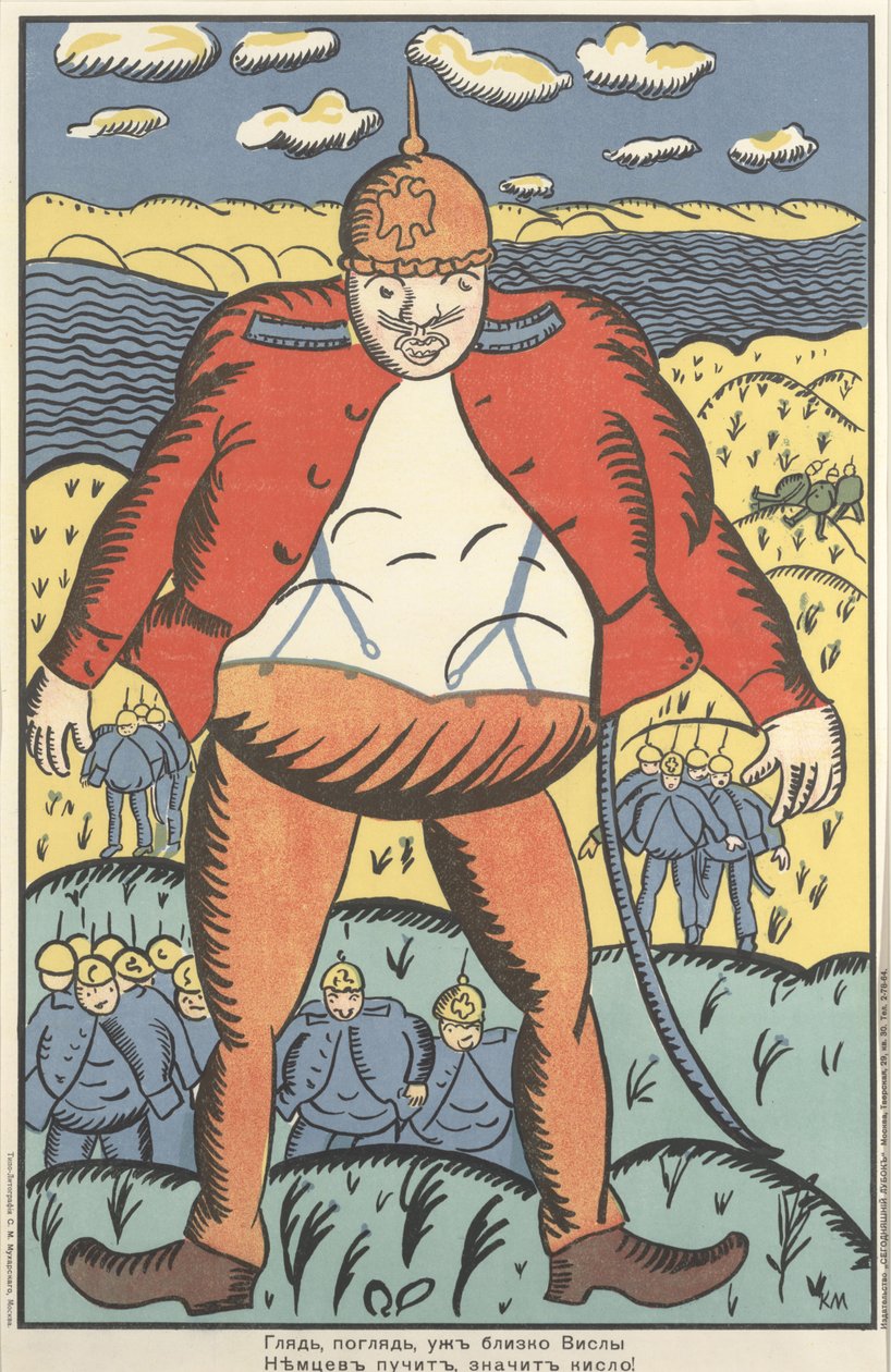 "Se, se, nær Vistula. De tyske maver svulmer op. Så de har det ikke så godt" af Kazimir Severinovich Malevich
