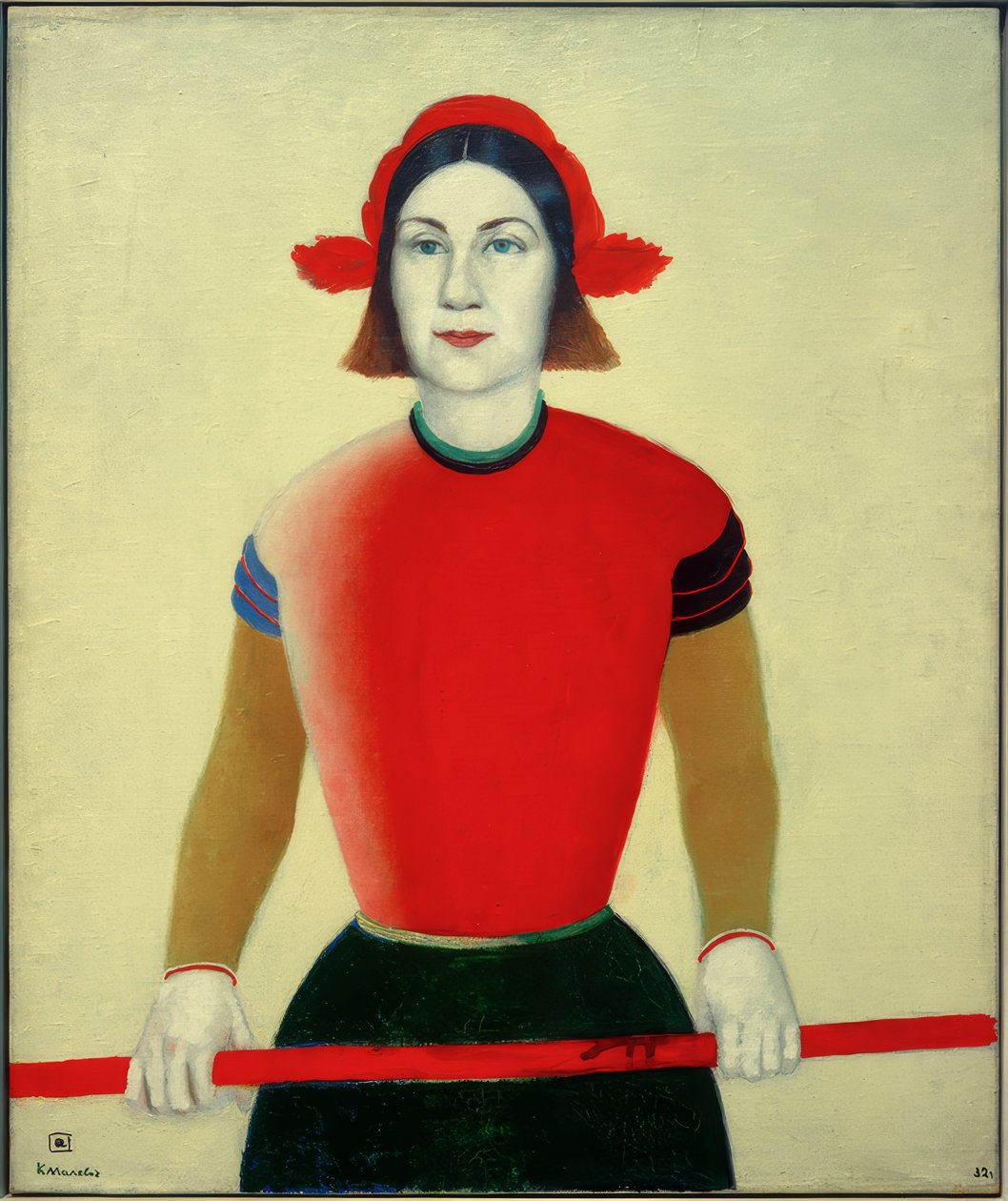 Pige med rød stav af Kazimir Severinovich Malevich