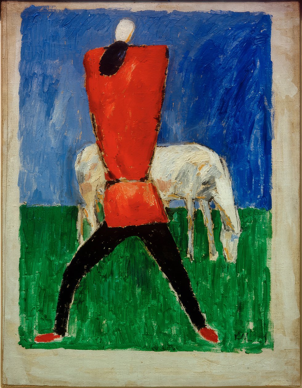 Mand og hest af Kazimir Severinovich Malevich