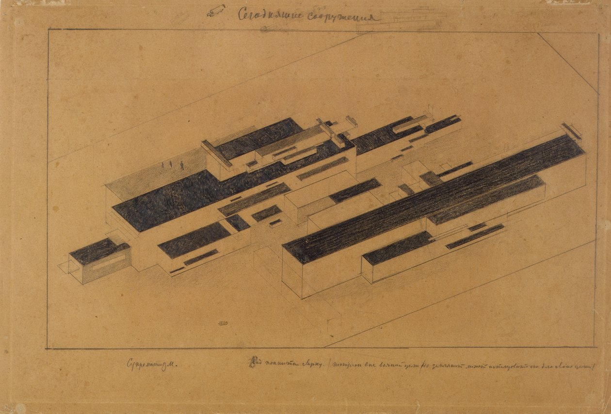 Moderne bygninger, 1923-1924 af Kazimir Severinovich Malevich