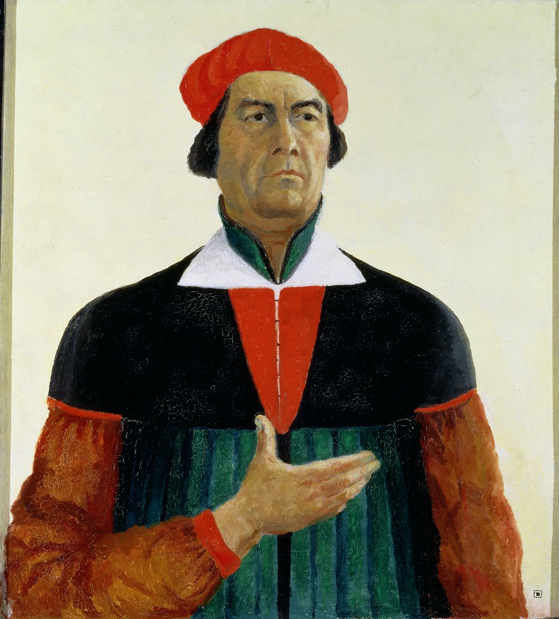 Selvportræt som kunstner af Kazimir Severinovich Malevich