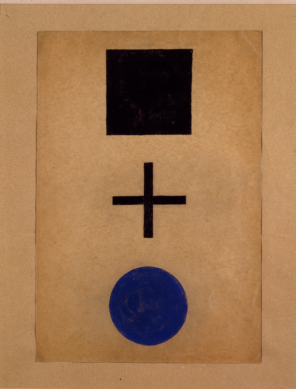 Suprematisme: firkant, kors, cirkel Gouache-maleri af Kazimir Malevich (Malevich, Malevich) (1878-1935) 1919-1920 Privat samling af Kazimir Severinovich Malevich