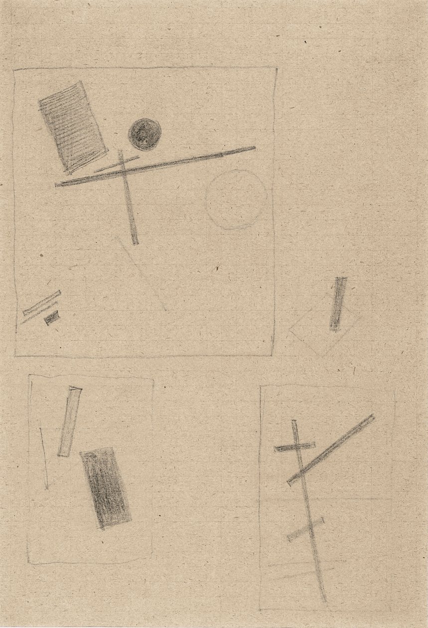 Suprematist tegning af Kazimir Severinovich Malevich