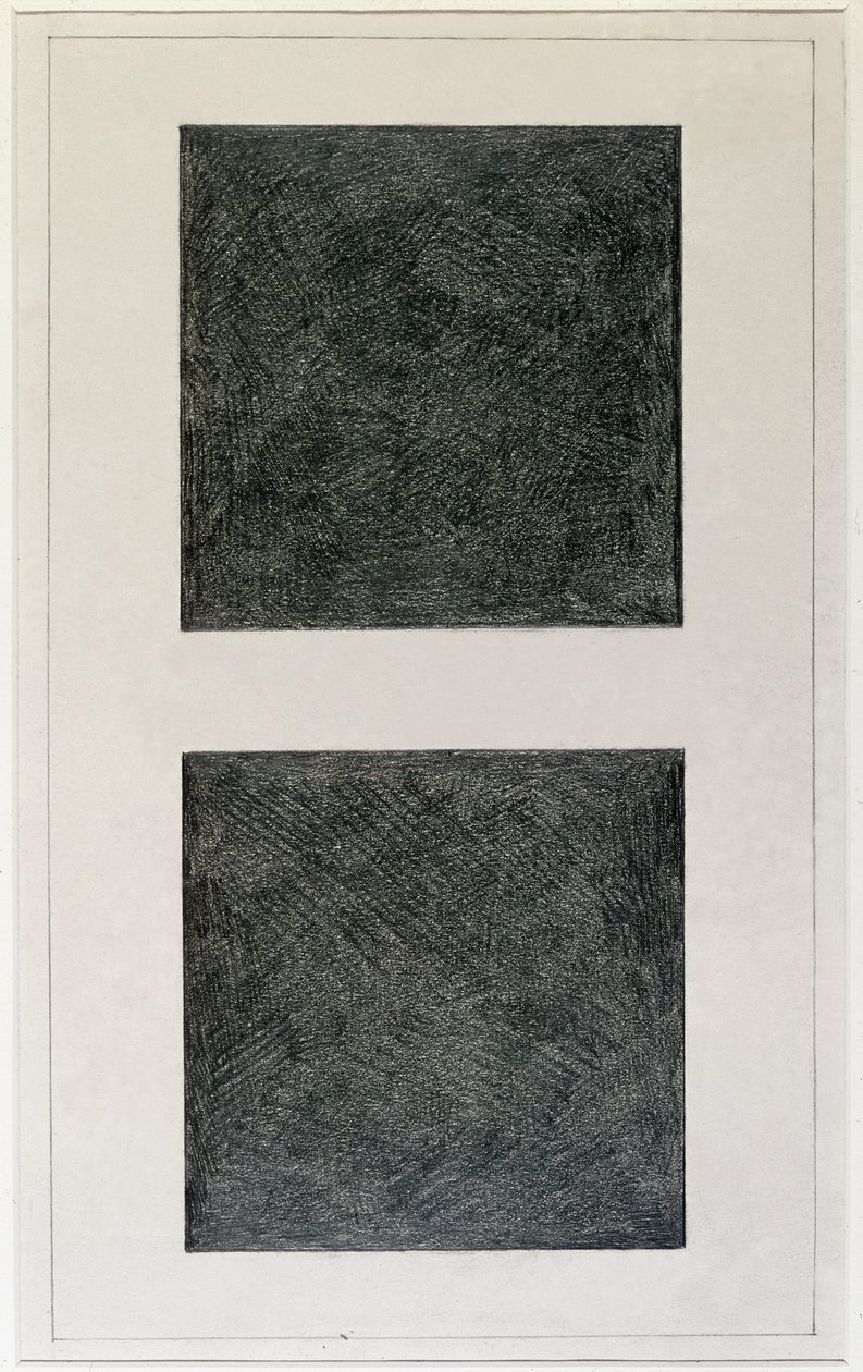 Suprematistisk element: to firkanter (olie på lærred, 20. århundrede) af Kazimir Severinovich Malevich