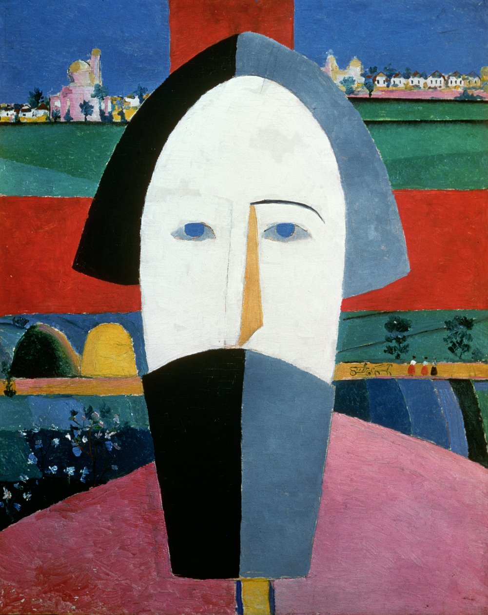The Head of a Peasant, ca. 1929-32 (olie på lærred) af Kazimir Severinovich Malevich