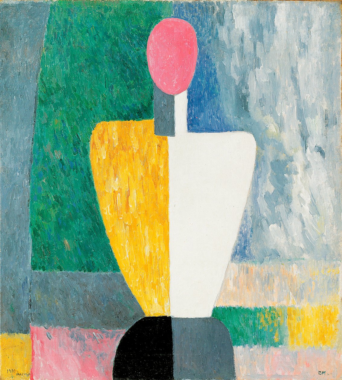 Torsofigur med lyserødt ansigt, 1928-1932. af Kazimir Severinovich Malevich