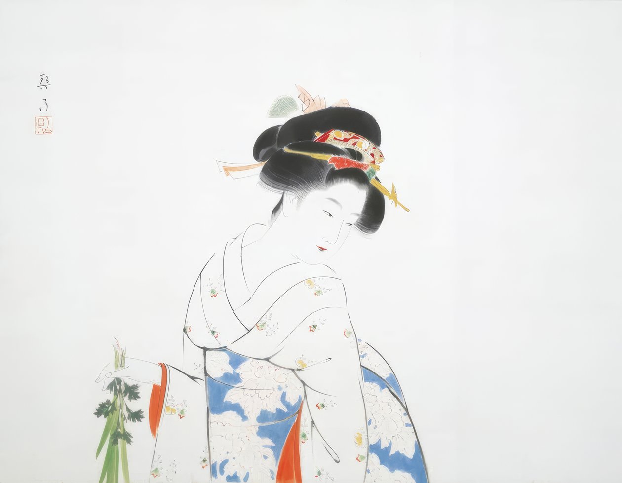 Kvinde med iris af Keigetsu Kikuchi