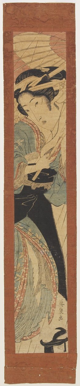 (Courtesan in Rain), begyndelsen af det 19. århundrede af Keisai Eisen