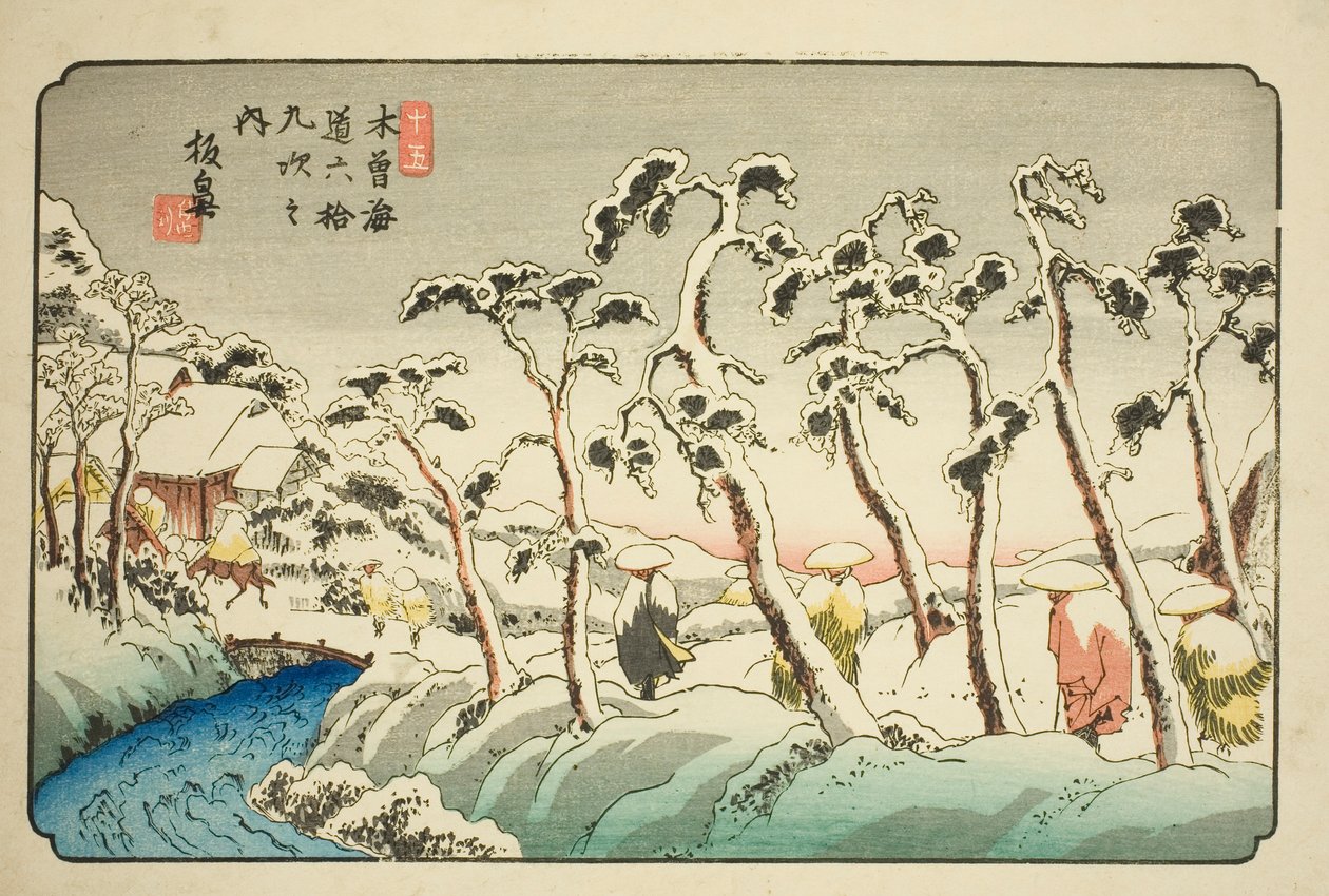 af. 15: Itahana (Jugo: Itahana), fra seriens "shi x ty ne s ta on s f te kiso kaido")" af Keisai Eisen