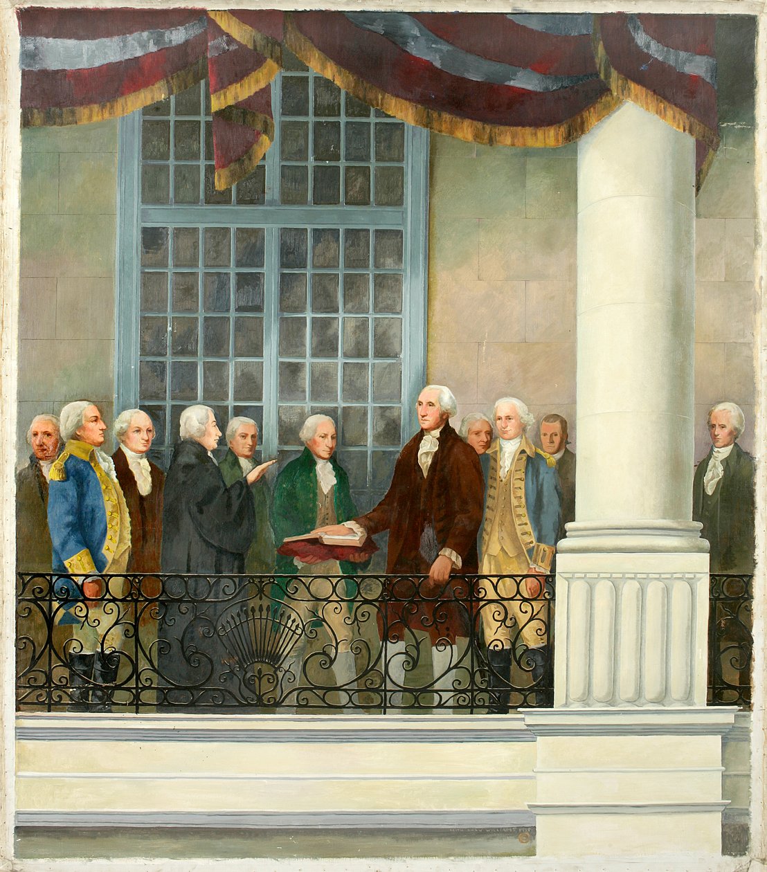Indvielse af George Washington i Federal Hall, New York City af Keith Shaw Williams