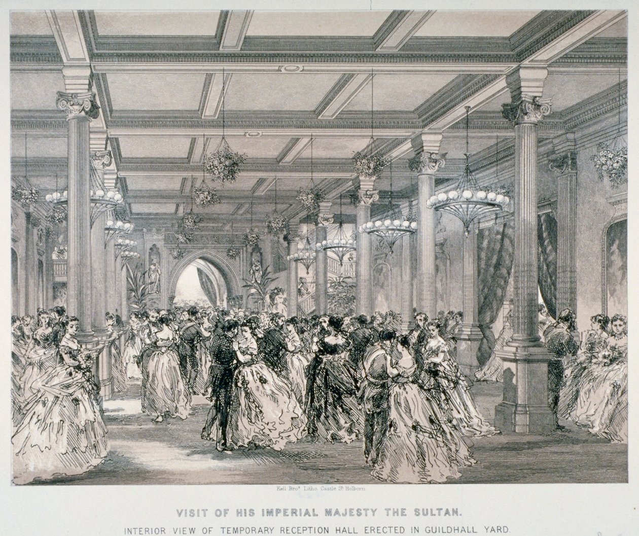 Reception for sultanen af Tyrkiet, Guildhall, City of London, 1867 af Kell Brothers