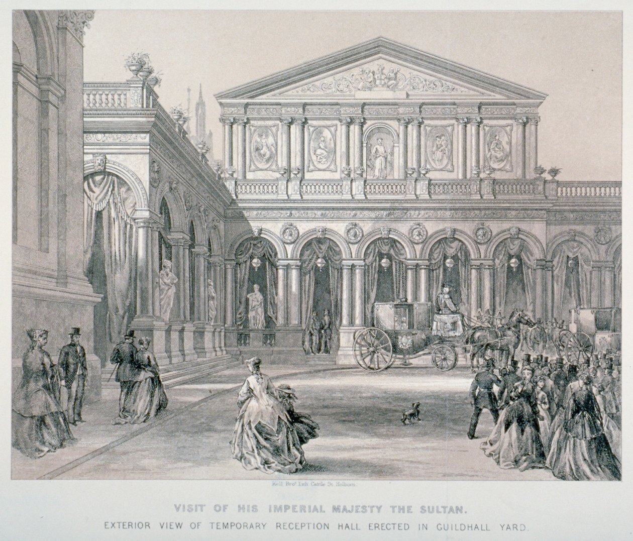 Besøg af Abd-ul-Aziz, Sultan af Tyrkiet, til Guildhall, City of London, 1867. af Kell Brothers