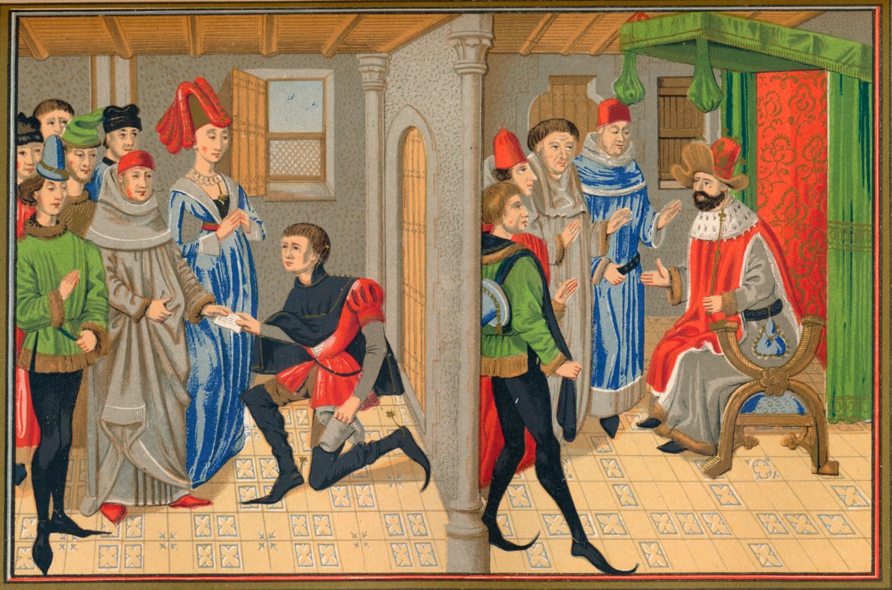 Scene fra fortællingen om Renaud De Montauban, 1400-tallet, 1849. af Kellerhoven