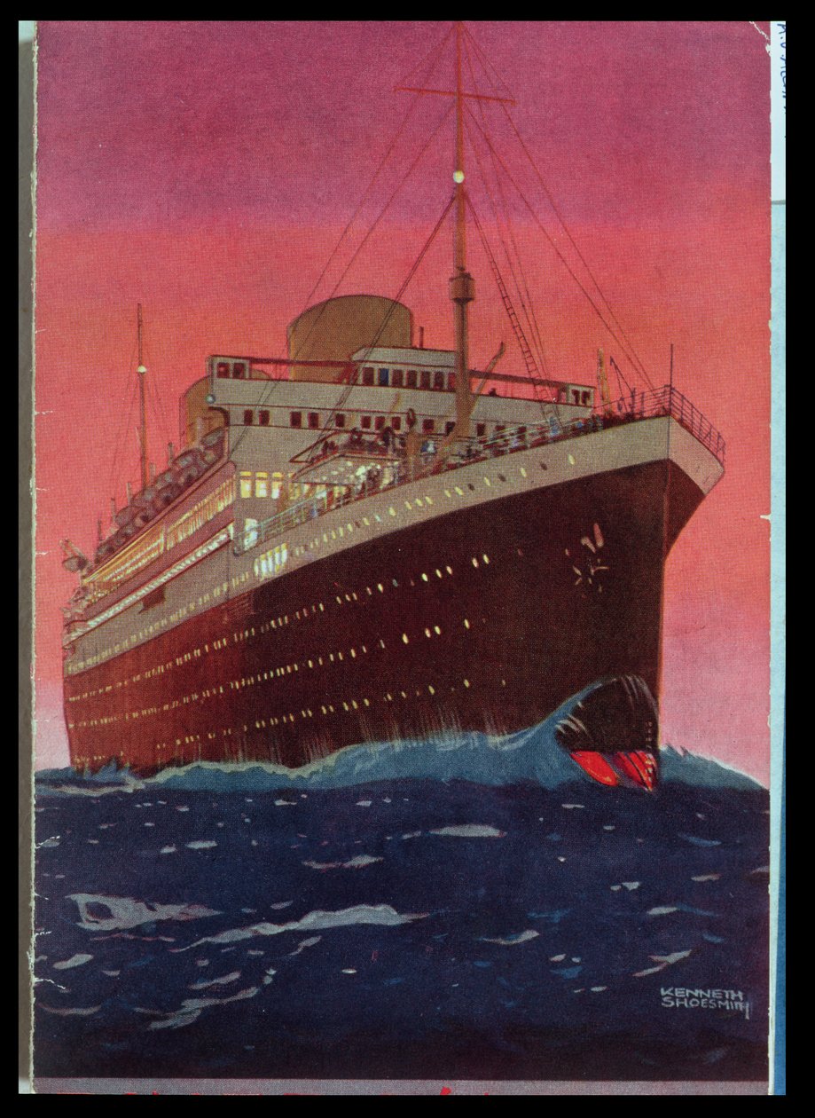 Liner M.V. Alcantara til søs, 1928 af Kenneth Shoesmith