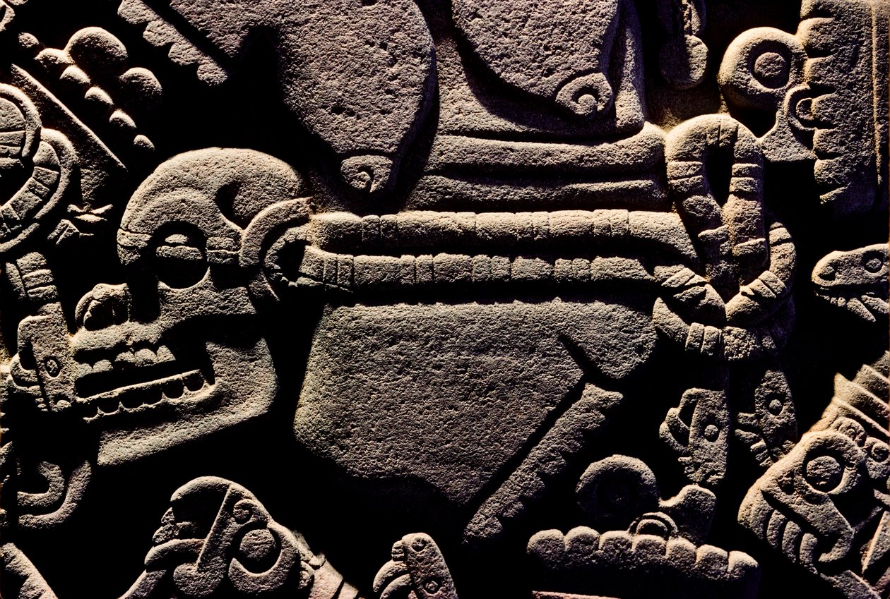 Amerika; arkæologi; Mexico; Templo Mayor; Aztekernes Store Tempel; Coyolxauqui, 2010 (foto) af Kenneth Garrett