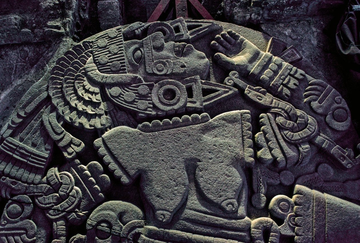 Amerika; arkæologi; Mexico; Templo Mayor; Aztekernes Store Tempel; Coyolxauqui, 2010 (foto) af Kenneth Garrett