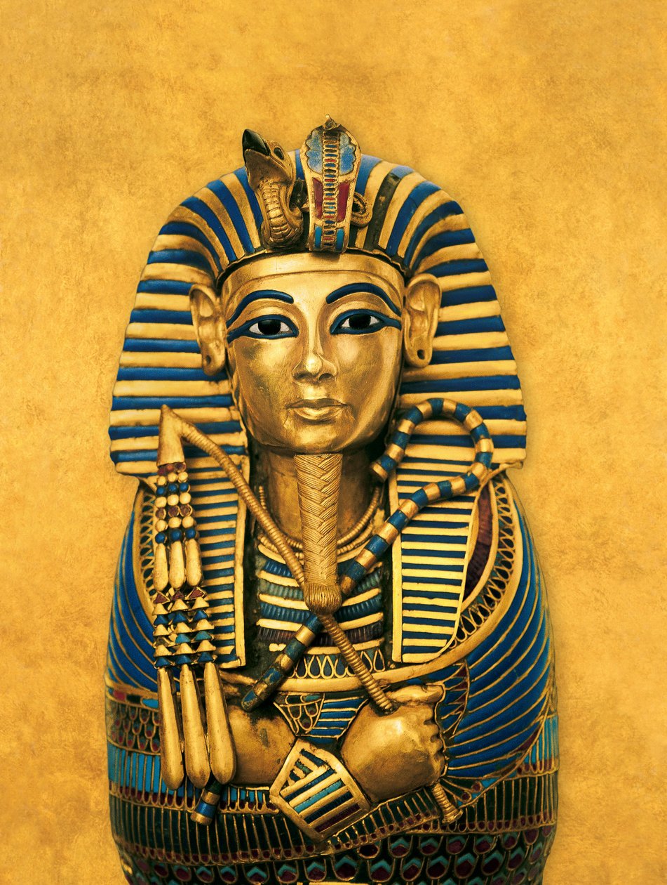 Sammensat illustration af kiste til Tutankhamons indvolde; Tutankhamon; Exh..., 2009 (foto) af Kenneth Garrett