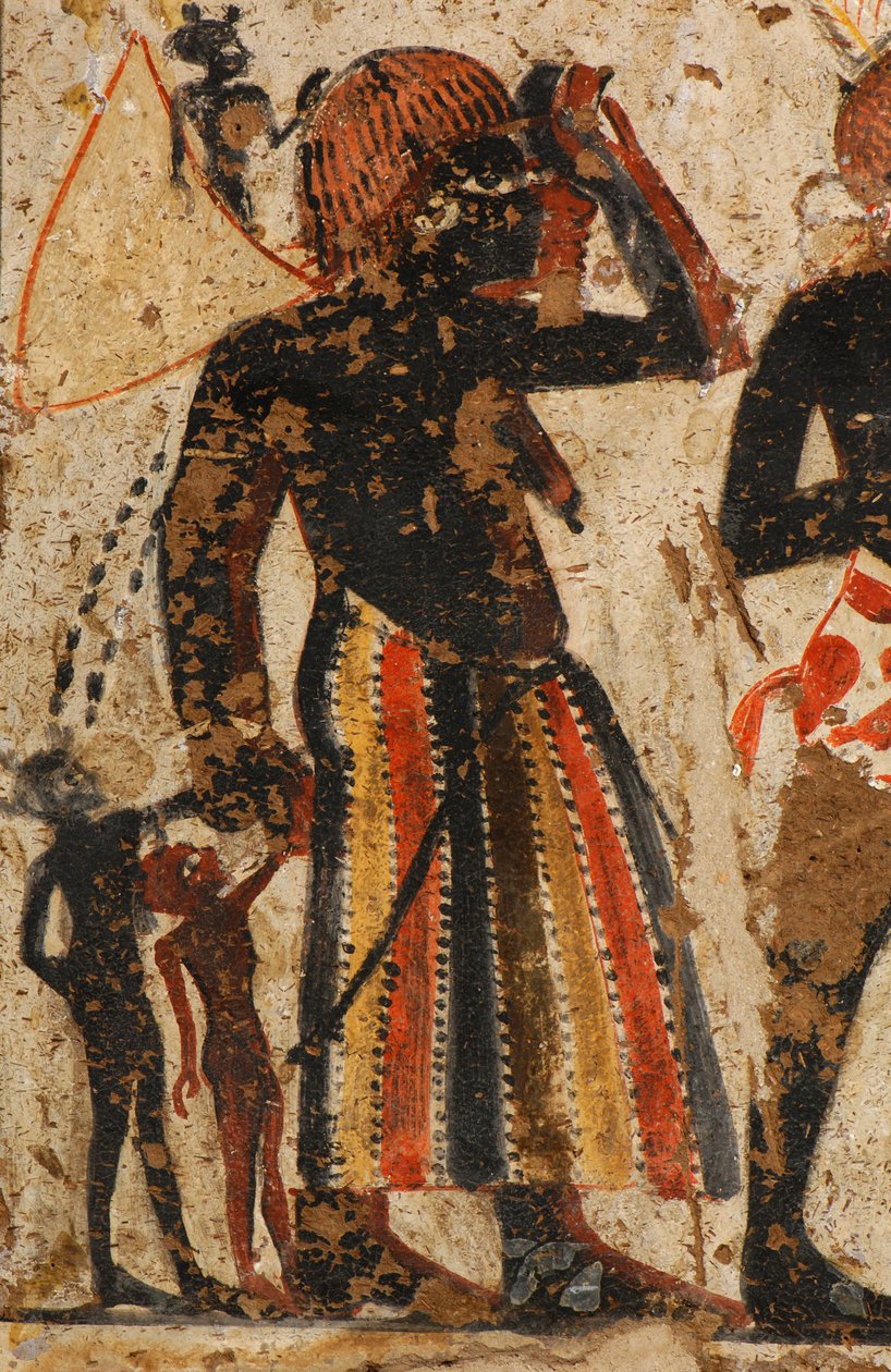 Detalje af kvindelige nubiere, der modtages af Huy og hans bror Amenhotep, kvinder med c..., 2007 (foto) af Kenneth Garrett