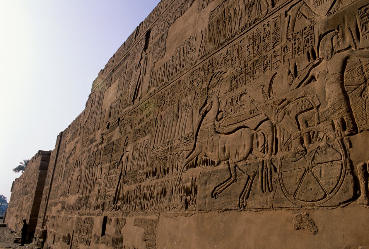 Egypten; mm6741; Slaget ved Qadesh, Ramses II, Karnak-templet, 2001 (foto) af Kenneth Garrett