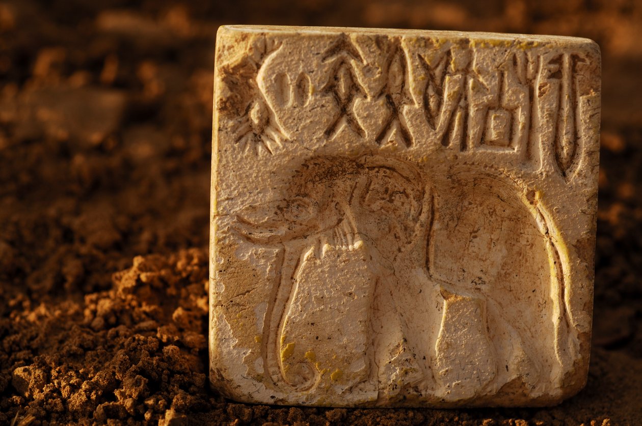 Elefantstempel, artefakt; Oxus-civilisationen; Turkmenistan; Arkæologi; Victor Sarian..., 2004 (foto) af Kenneth Garrett