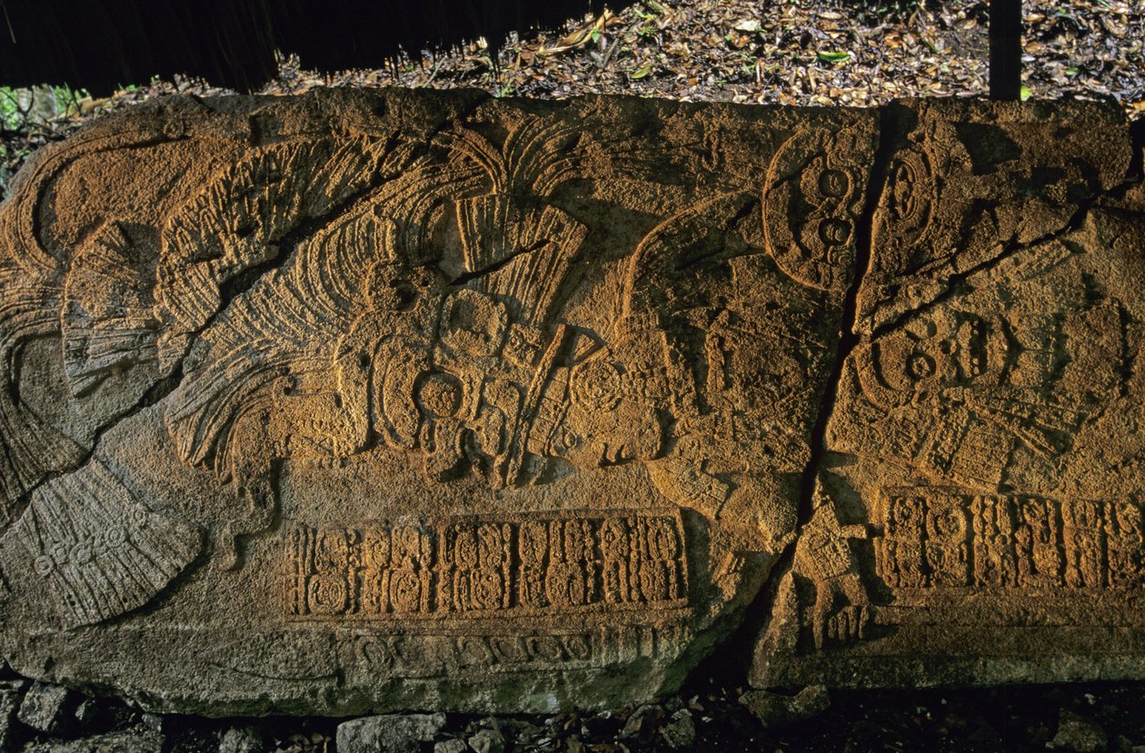 Guatemala; Maya; Aguateca, stenmonument Tan Te