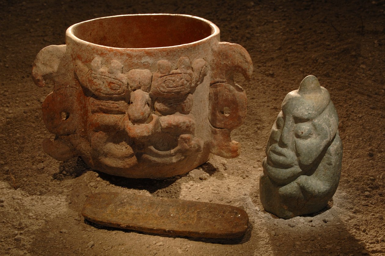 Maya; Maya-malerier; San Bartolo; Guatemala; Dr Bill Saturno, 2002 (foto) af Kenneth Garrett