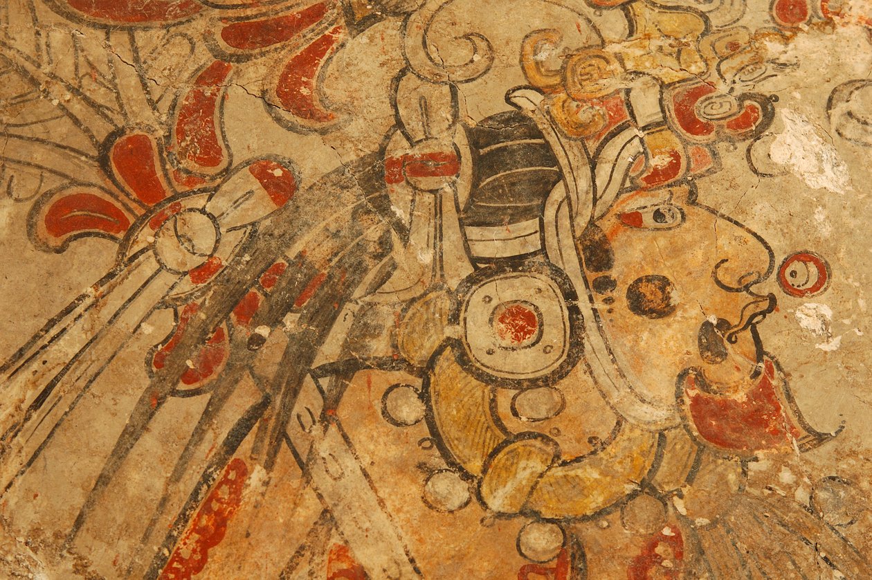 Maya; Maya-malerier; San Bartolo; Guatemala; Dr Bill Saturno, 2002 (foto) af Kenneth Garrett