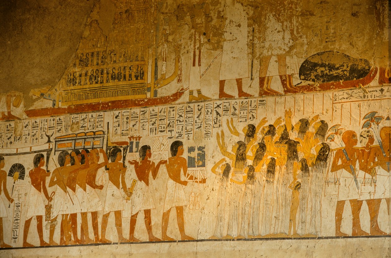Malet scene af sørgende; Ramoses grav; Vizier under Amenhotep III og Akhenaten, 2009 (foto) af Kenneth Garrett