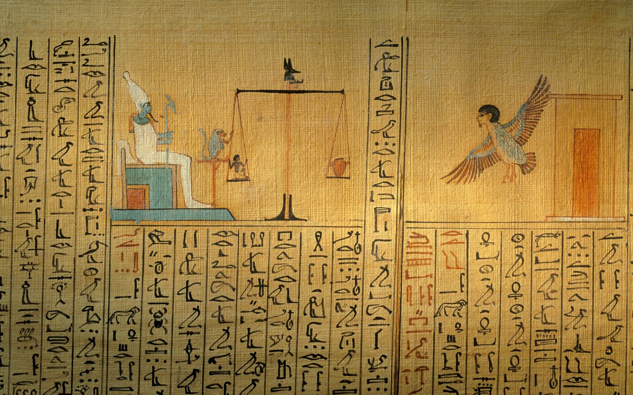 Papyrus fra Maiherpri-graven; Kongernes Dal; Ba forlader graven; vejning af... af Kenneth Garrett