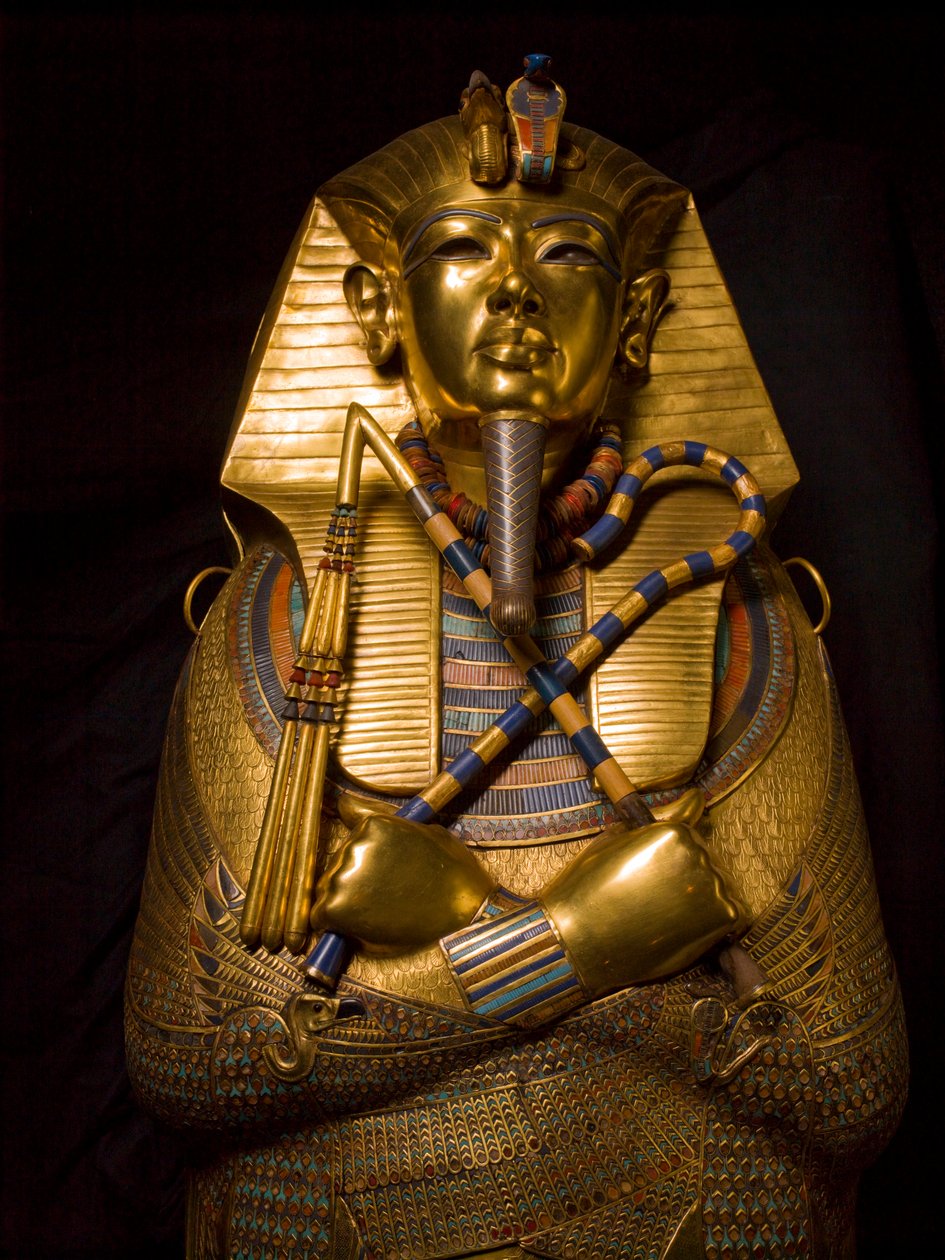Kong Tuts sarkofag, MM7864, Kong Tutankhamon, Egypten, Egyptisk Museum, Guld, sarkofag, 2009 (foto) af Kenneth Garrett