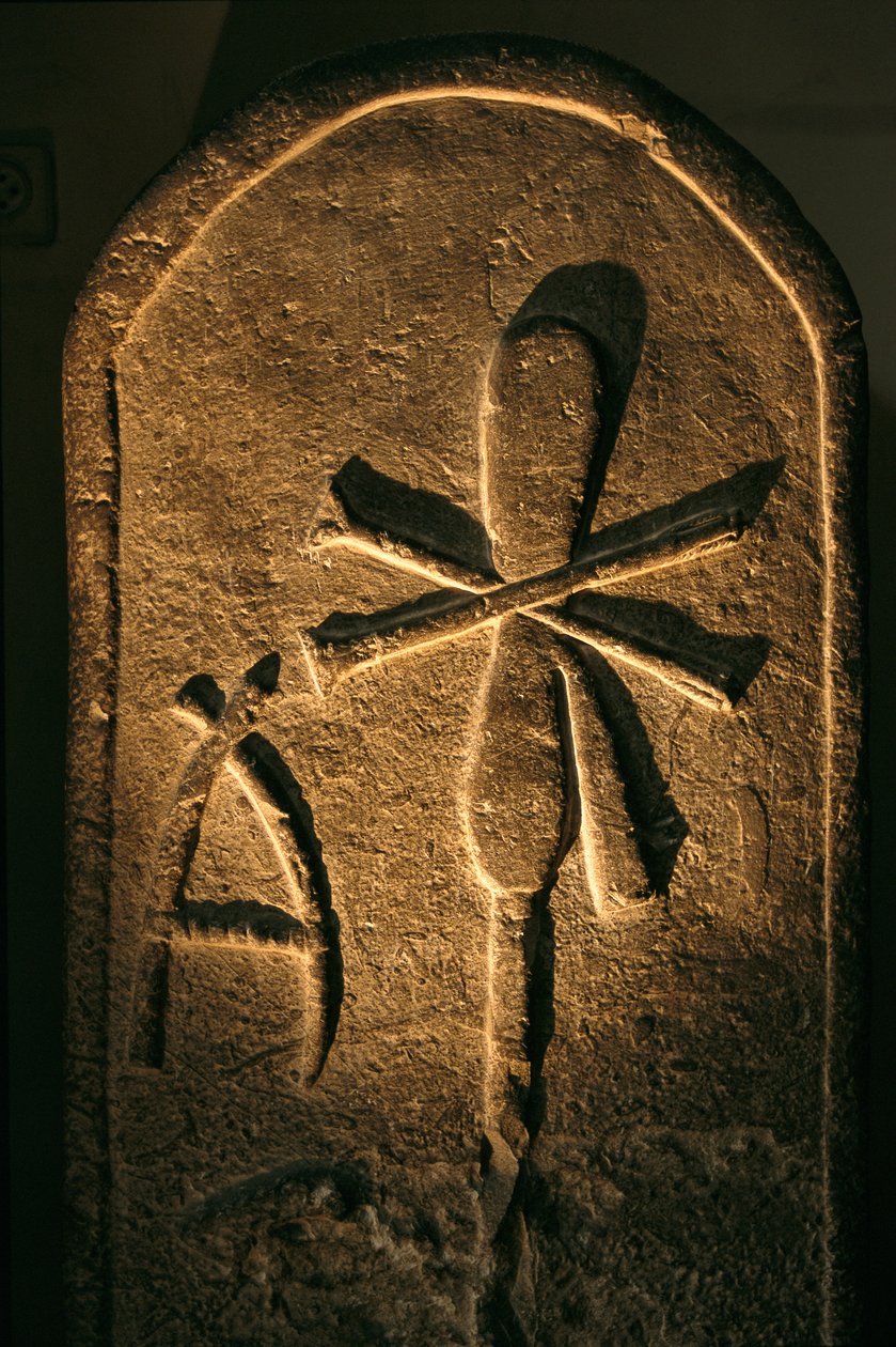 Stele af dronning fra 1. dynasti, Abydos, Egypten; Egyptian Museum, Cairo, 2005 (foto) af Kenneth Garrett