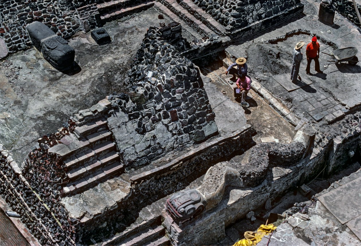 Tenochtitlan, Templo Mayor, Aztec, Kalender, Mexico, Arkæologi, Mexico City, instit..., 2010 (foto) af Kenneth Garrett