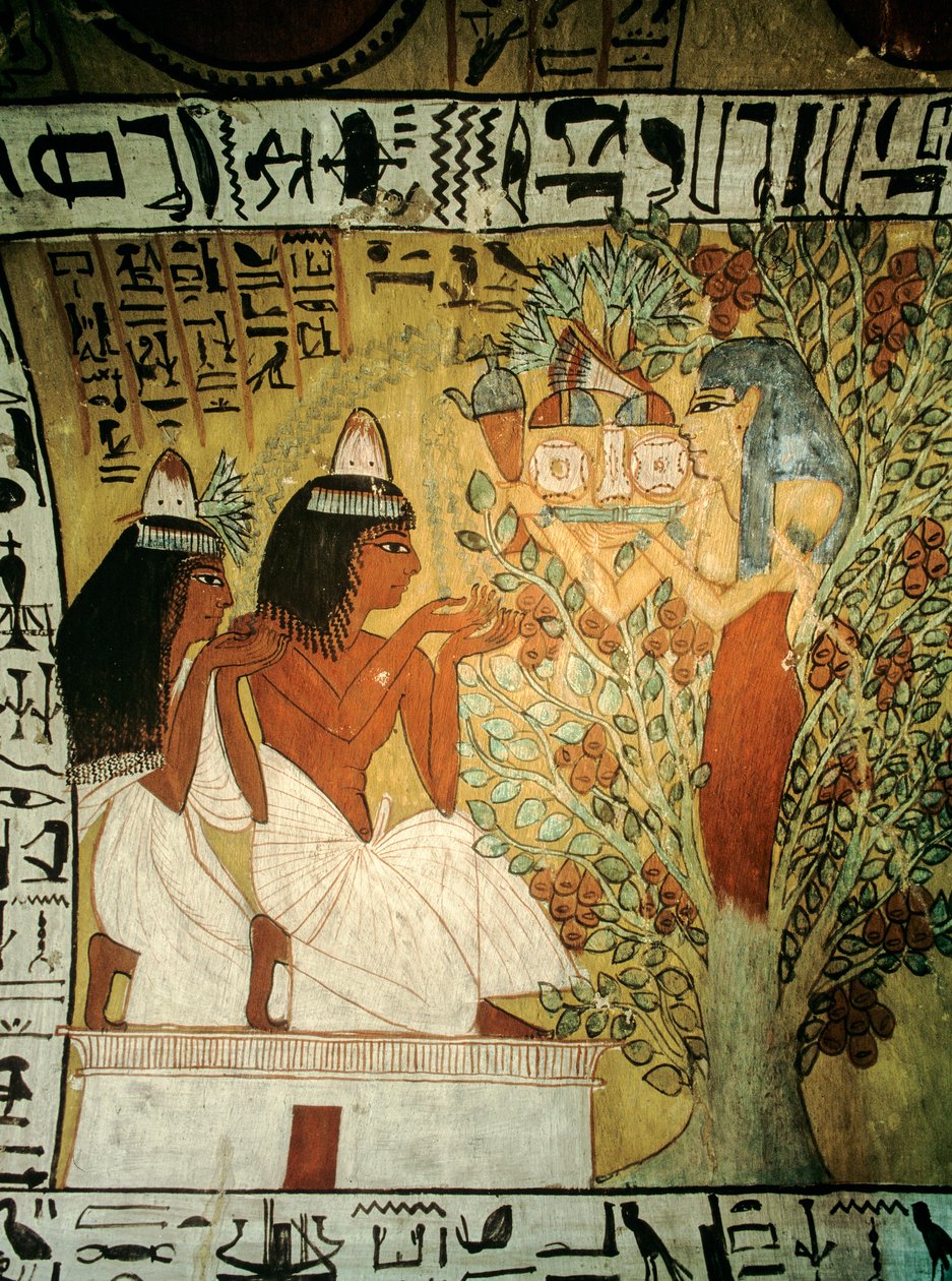 Kunstneren Sennedjem fra Kongernes Dal og hans kone tilbeder gudinden Hathor fra..., 2009 (foto) af Kenneth Garrett