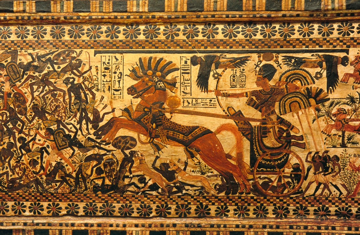 Vægmaleri i Kong Tutankhamons grav; Kong Tutankhamon; Egypten; Det Nye Rige; Tuta..., 2003 (foto) af Kenneth Garrett