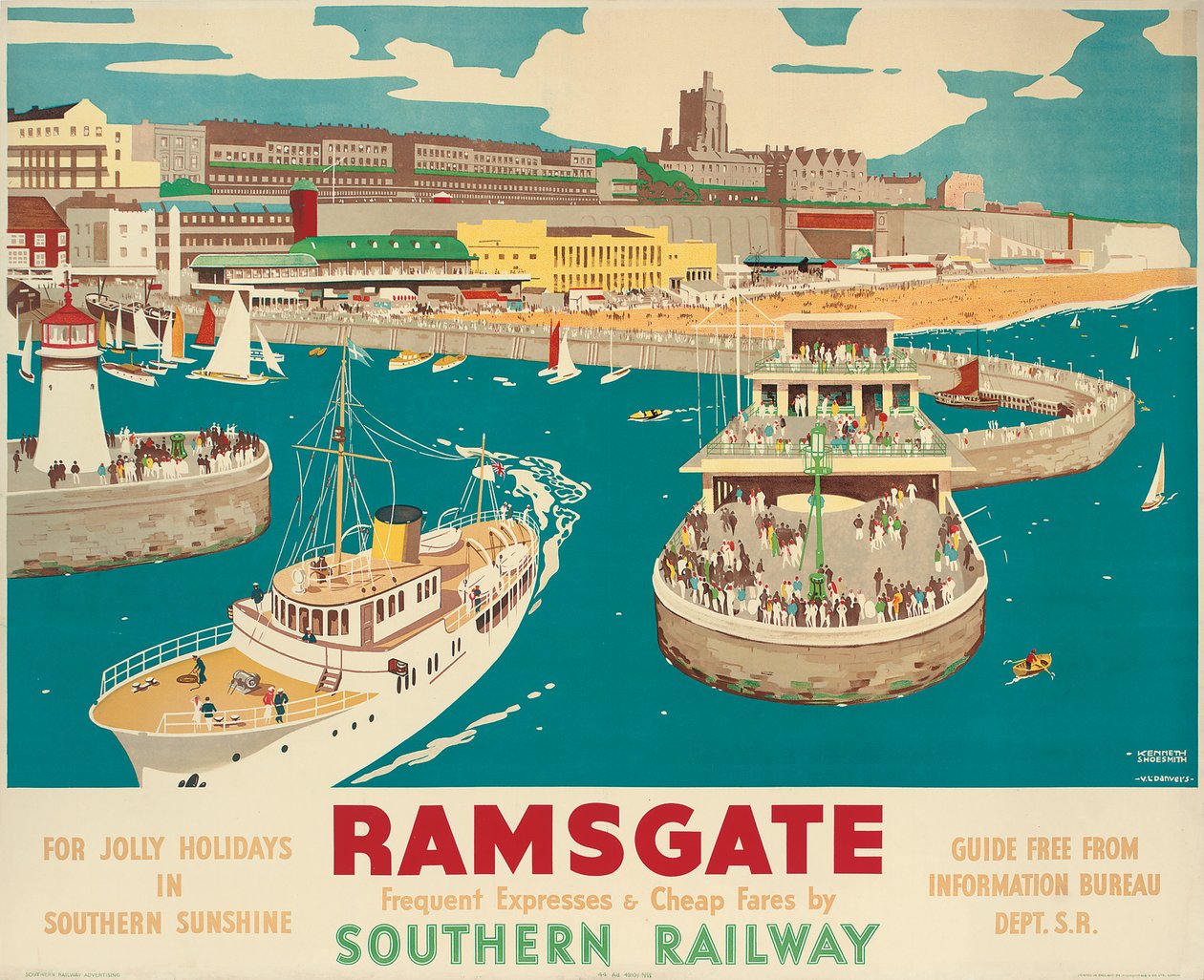 En Southern Railway-plakat, der reklamerer for Ramsgate af Kenneth Shoesmith and Verney L. Danvers