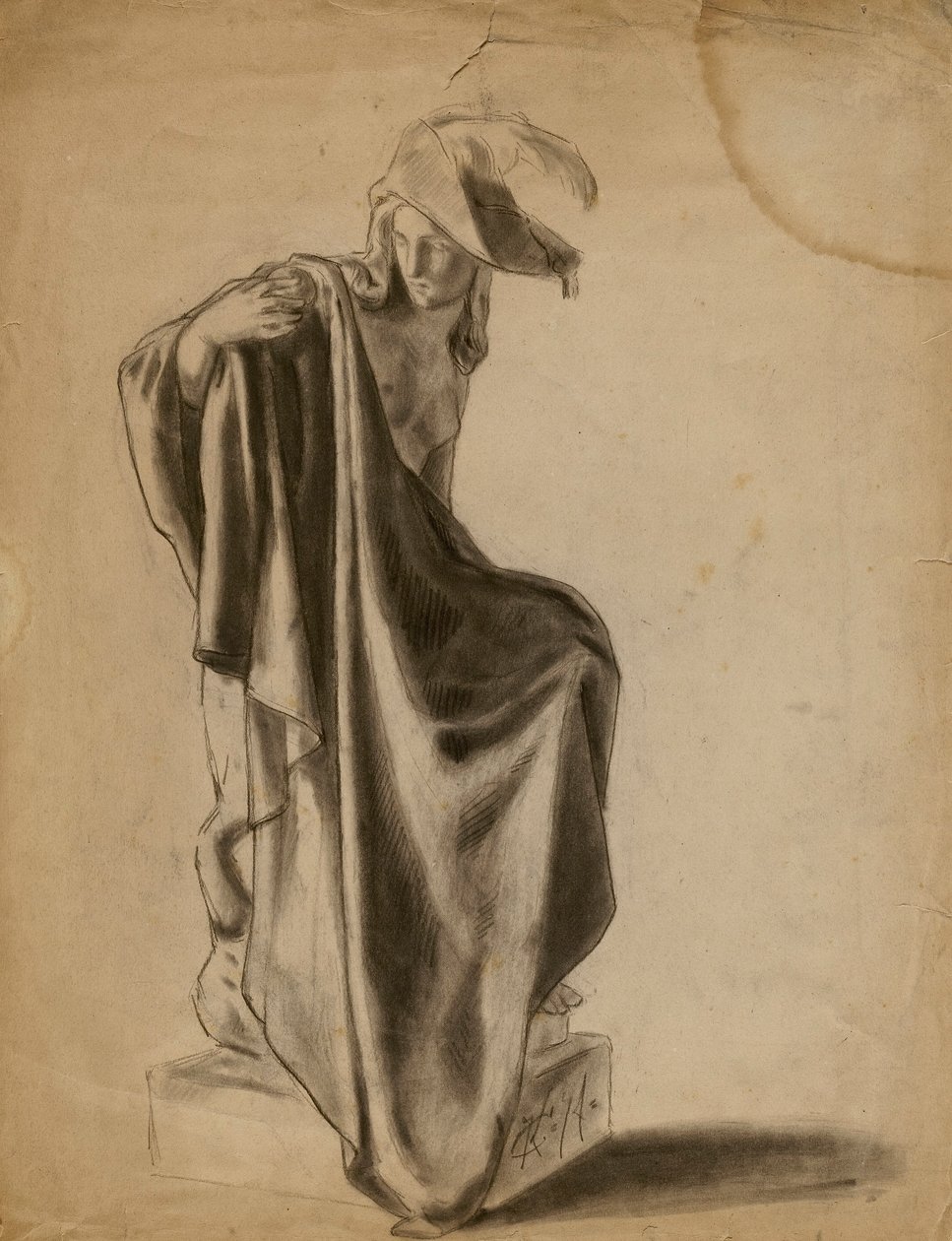 (Uden titel) (Studie af draperi) af Kenyon Cox