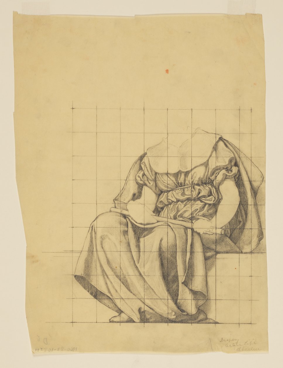 Drapery Study for "The Active Life," Lunette i administrationsbygningen, Oberlin College, Oberlin, OH af Kenyon Cox