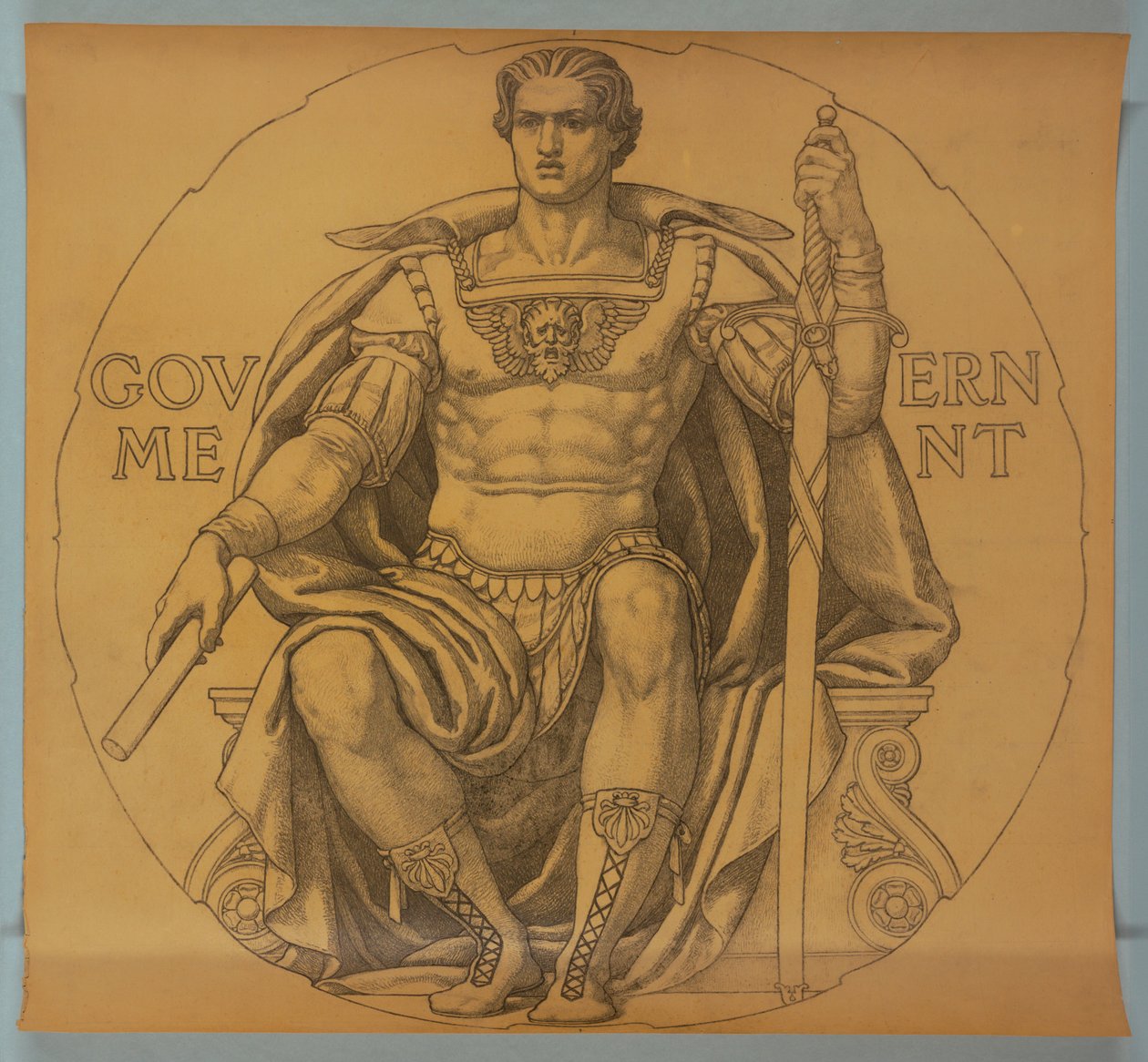 Regeringen, tegneserie for mosaik i Wisconsin State Capitol Rotunda af Kenyon Cox