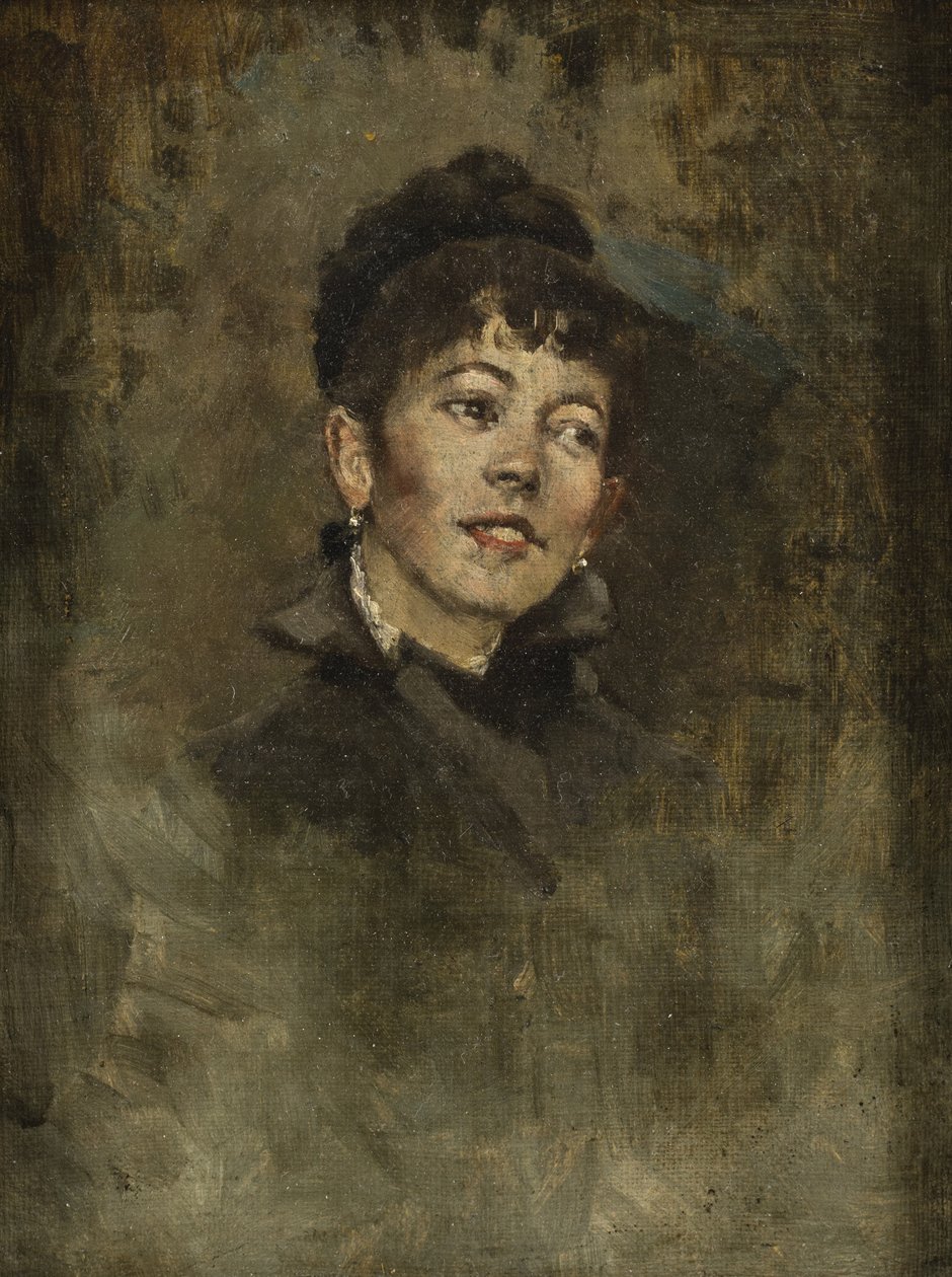 Leder af en ung pige, 1878-1882 (olie på kompositionstavle) af Kenyon Cox