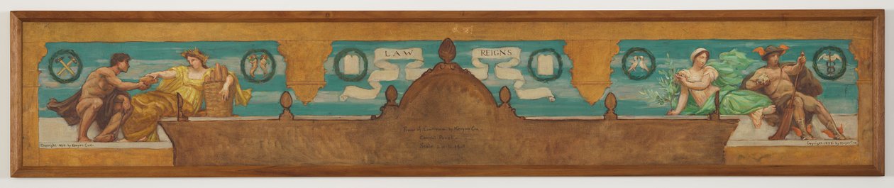 Law Reigns, undersøgelse for centralpanelet i "The Reign of Law," Frise for appelretten, New York af Kenyon Cox