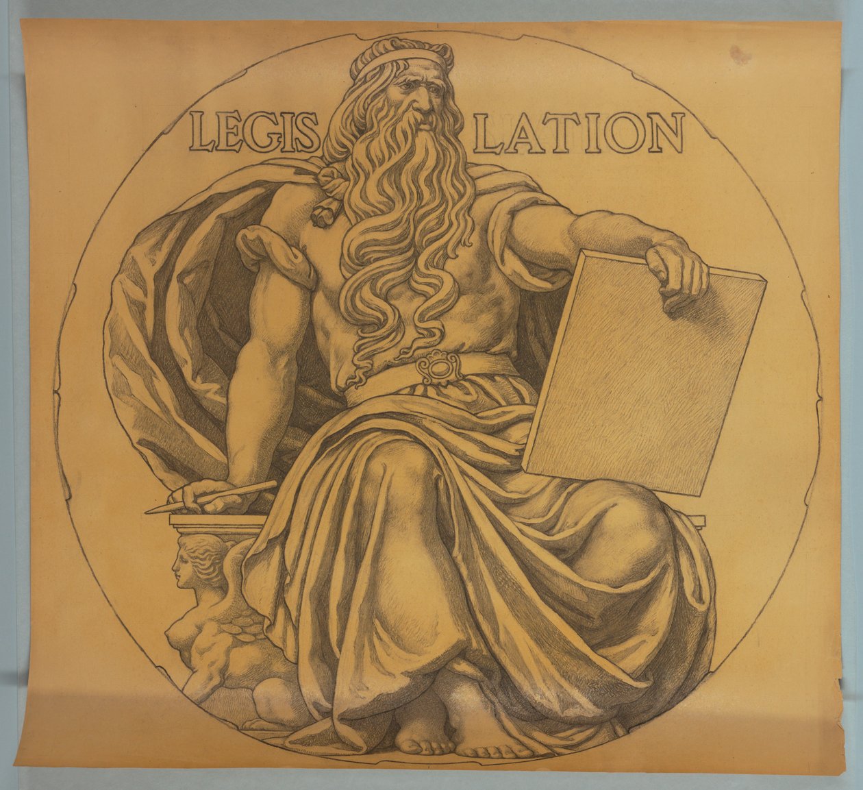 Lovgivning, tegneserie for mosaik i Wisconsin State Capitol Rotunda af Kenyon Cox