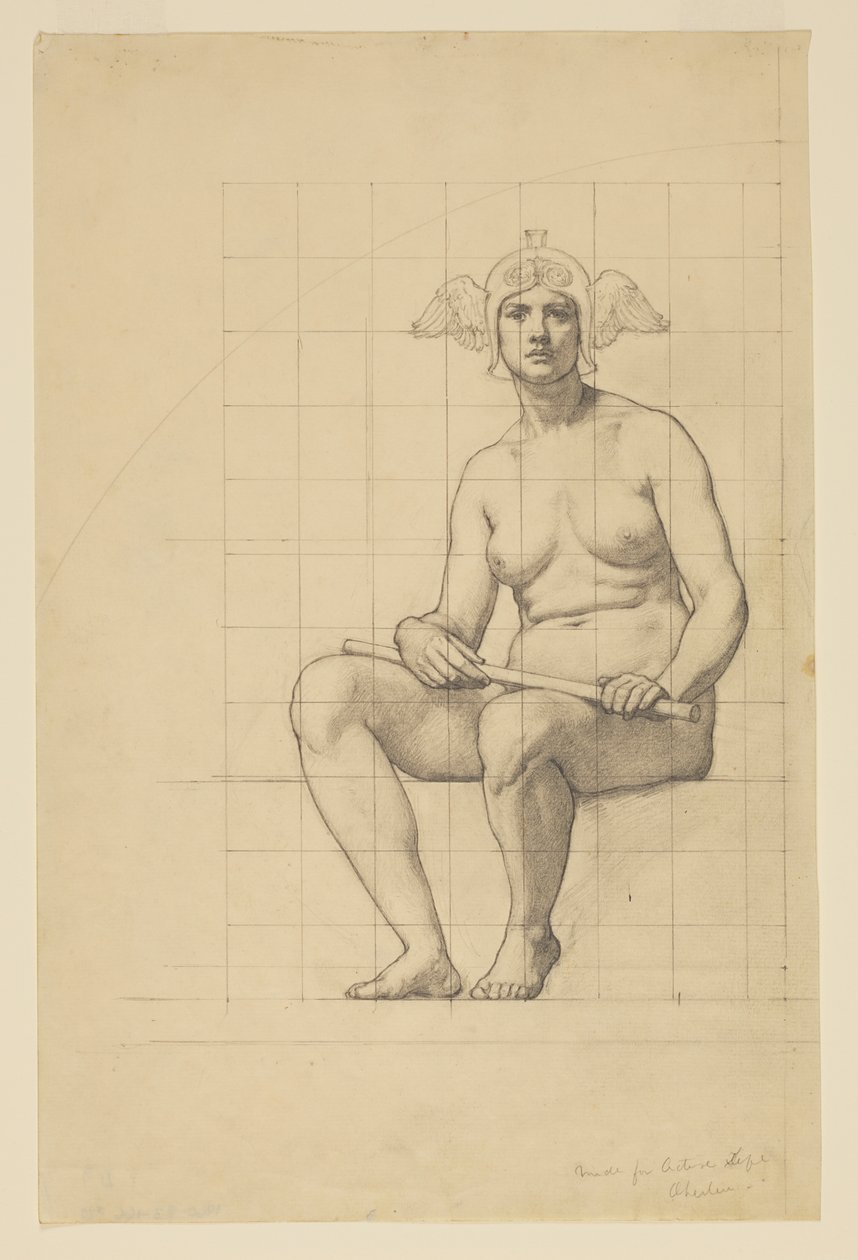 Nøgenstudie for "Det aktive liv," Lunette i administrationsbygningen, Oberlin College, Oberlin, OH af Kenyon Cox